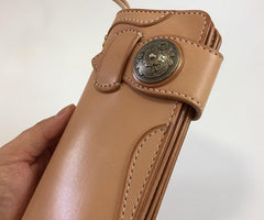 Handmade Leather Biker Wallet Mens Cool Chain Wallet Trucker Wallet with Chain
