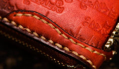Handmade Leather Tibetan Mens Chain Biker Wallet Cool Leather Wallet Long Clutch Wallets for Men - imessengerbags