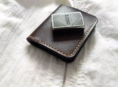 Vintage Leather Coffee Mens Small Wallet Leather Bifold Wallets for Men - imessengerbags