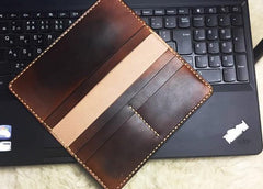 Vintage Leather Bifold Mens Long Wallet Coffee Leather Long Wallets for Men