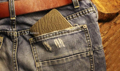 Handmade Leather Mens Cool Slim Leather Wallet Men billfold Wallets Bifold for Men - imessengerbags