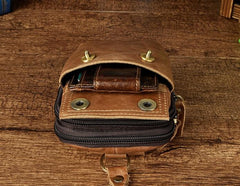 Leather Mens WAIST POUCH with Belt Loop Cell Phone Holster Belt Pouch for Men - imessengerbags