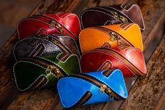 Handmade Leather Tooled Mens Cool Car Key Wallet Coin Wallet Pouch Car KeyChain for Men - imessengerbags