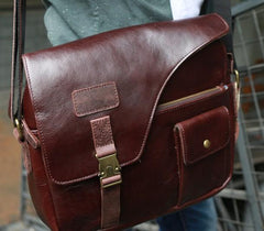 Cool Leather Mens Large Messenger Bags Shoulder Bag for men