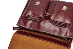 VINTAGE LEATHER MENS Large BRIEFCASEs BUSINESS BRIEFCASE Cool SHOULDER BAG HANDBAGS FOR MEN - imessengerbags