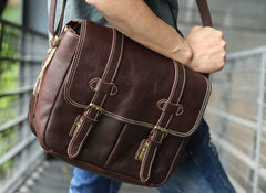 Cool Leather Mens Large Messenger Bag Shoulder Bag for men