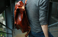 Handmade Leather Mens Backpacks Travel Backpacks Laptop Backpack for men