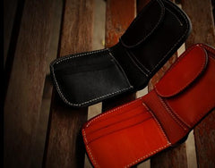 Handmade Leather Bifold Mens billfold Wallet Cool Slim Wallet Biker Wallet for Men - imessengerbags
