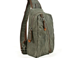 Cool Waxed Canvas Mens  Chest Bag Sling Bag One Shoulder Packs for men - imessengerbags