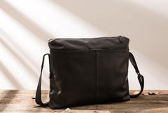 Black Cool Leather Mens Large Messenger Bags Shoulder Bags  for Men