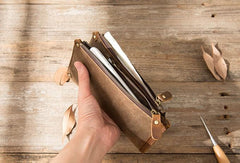 Cool Canvas Leather Mens Bifold Long Cards Wallet Long Wallet for Men - imessengerbags