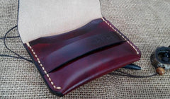 Handmade Leather Mens Slim Small Wallet Leather Card Wallets for Men - imessengerbags