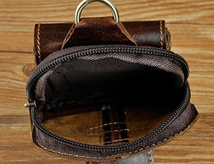 Small Mens Leather Belt Pouch Holster Belt Case Cell Phone Waist Pouch for Men - imessengerbags