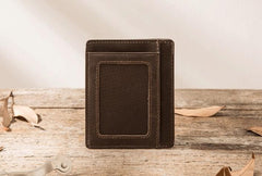 Leather Mens Slim Card Holder Front Pocket Wallets Card Wallet for Men - imessengerbags