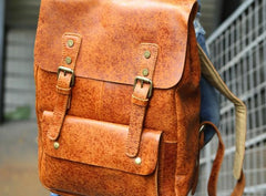 Cool Leather Mens Backpacks Travel Backpack Vintage Laptop Backpack for men