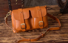 Handmade Leather Mens Cool Shoulder Bag Messenger Bag Chest Bag Bike Bag Cycling Bag for men - imessengerbags