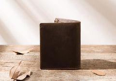 Cool Leather Vintage Mens Slim Small Wallets Zipper billfold Wallets for Men - imessengerbags