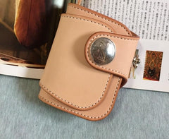 Handmade Leather Biker Wallet Mens Cool Short Chain Wallet Trucker Wallet with Chain