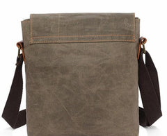 Mens Waxed Canvas Small Side Bag Messenger Bag Canvas Courier Bag for Men - imessengerbags
