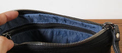 Genuine Leather Mens Clutch Cool Slim Wallet Zipper Clutch Wristlet Wallet for Men - imessengerbags