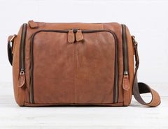 Cool Leather Brown Mens Messenger Bags Vintage Shoulder Bag  for Men