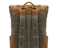 Waxed Canvas Mens Travel Backpacks Canvas School Backpacks Laptop Backpack for Men - imessengerbags