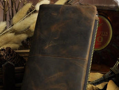 Cool Leather Mens Long Wallet Vintage Leather Long Wallet for Men - imessengerbags