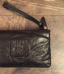 Genuine Leather Mens Cool Long Leather Wallet Cards Phone Zipper Clutch Wristlet Wallet for Men - imessengerbags