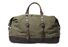 Mens Waxed Canvas Leather Weekender Bag Canvas Overnight bag Travel Bag for Men