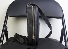 Genuine Leather Mens Cool Chest Bag Sling Bag Crossbody Bag Travel Bag Hiking Bag for men