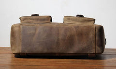 Handmade Leather Mens Cool Messenger Bag Work Bag Backpack Travel Bag Briefcase Bag for men