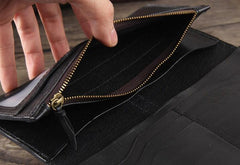Handmade Leather Mens Cool Wallet Long Leather Wallet Phone Wallet for Men - imessengerbags