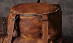 Handmade Leather Mens Cool Backpack Sling Bag Large Travel Bag Hiking Bag for men