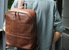 Cool Leather Mens Backpack Travel Backpack Vintage Laptop Backpack for men