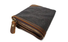Mens Canvas Small Wallet for men Bifold Cool Men billfold Small Wallet - imessengerbags