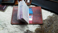 Handmade Leather Mens Small Passport Wallets Travel Wallets for Men - imessengerbags