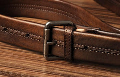 Genuine Leather Mens Cool Messenger Bag Shoulder Bag Chest Bag Bike Bag Cycling Bag for men