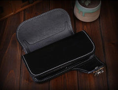Handmade Mens Cool Tooled Boa Skin Leather Chain Wallet Biker Trucker Wallet with Chain