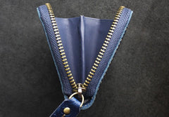 Handmade Leather Floral Mens Cool Travel Long Wallet Card Holder Card Slim Clutch Wallets for Men - imessengerbags