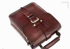 Handmade Leather Mens Cool Messenger Bag Sling Bag Chest Bag Bike Bag Cycling Bag for men