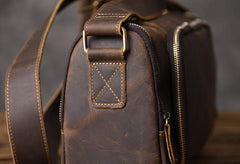 Handmade Leather Mens Cool Shoulder Bag Messenger Bag Chest Bag Bike Bag Cycling Bag for men - imessengerbags