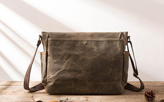 Waxed Canvas Messenger Bags for men Vintage Shoulder Bag for men