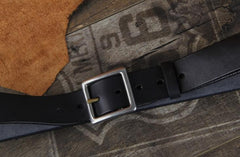 Genuine Leather Punk Rock Biker Trucker Mens Belt Men Black Coffee Belt for Men - imessengerbags