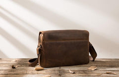 Cool Leather Coffee  Mens Messenger Bags Vintage Shoulder Bags  for Men