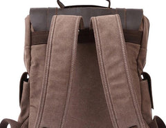 Mens Canvas Leather Backpack Canvas Travel Backpack Canvas School Backpacks for Men