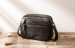 Small Cool Leather Mens Messenger Bags Shoulder Bag  for Men