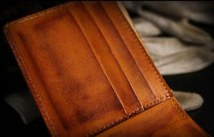 Handmade Leather Lion Mens billfold Wallet Cool Leather Wallet Slim Wallet for Men - imessengerbags