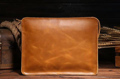 Vintage Small Leather Mens Messenger Bag Clutch Wristlet Shoulder Bag for Men