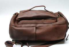 Mens Leather Barrel Backpack Cool Travel Bag Weekender Bag for men - imessengerbags