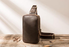 Cool Leather Mens Sling Bag Sling Shoulder Bags Sling Backpack for men - imessengerbags